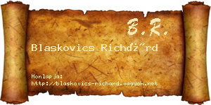 Blaskovics Richárd névjegykártya