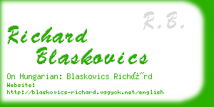 richard blaskovics business card